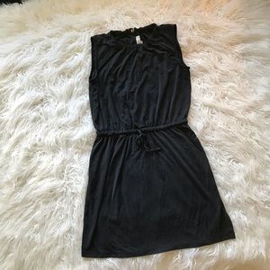 ANN TAYLOR LOFT GREY‎ BLUE SLOUCHY DRAWSTRING DRESS